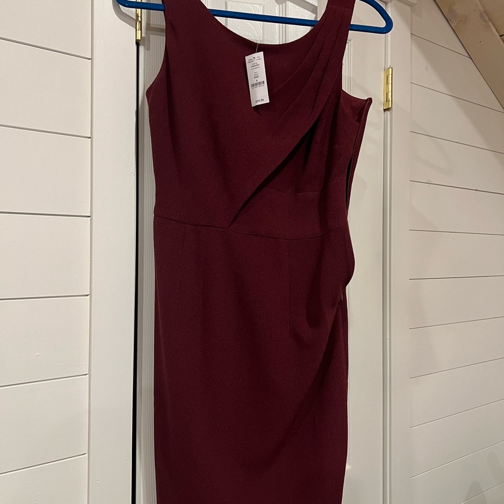 White House Black Market Burgundy Midi Dress